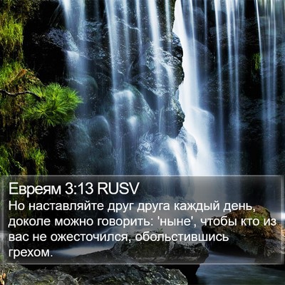 Евреям 3:13 RUSV Bible Verse Image