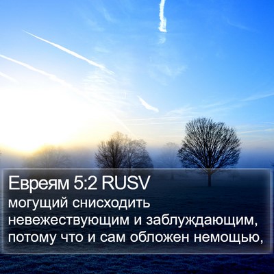 Евреям 5:2 RUSV Bible Verse Image