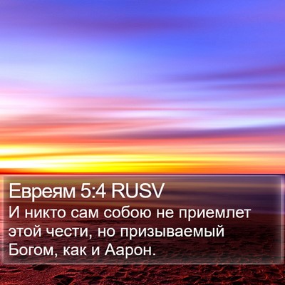 Евреям 5:4 RUSV Bible Verse Image