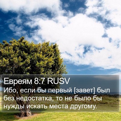 Евреям 8:7 RUSV Bible Verse Image