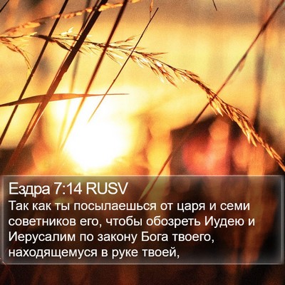 Ездра 7:14 RUSV Bible Verse Image