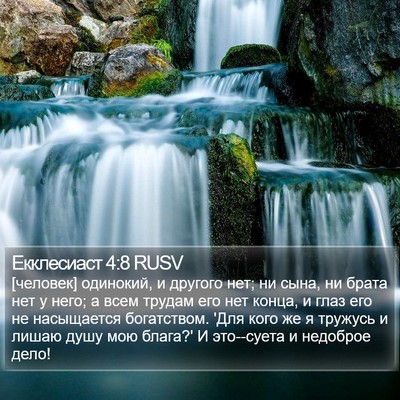 Екклесиаст 4:8 RUSV Bible Verse Image