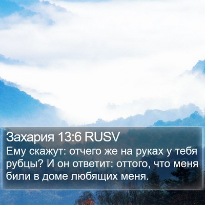 Захария 13:6 RUSV Bible Verse Image