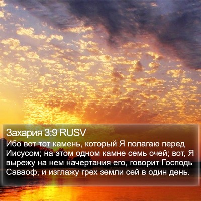 Захария 3:9 RUSV Bible Verse Image