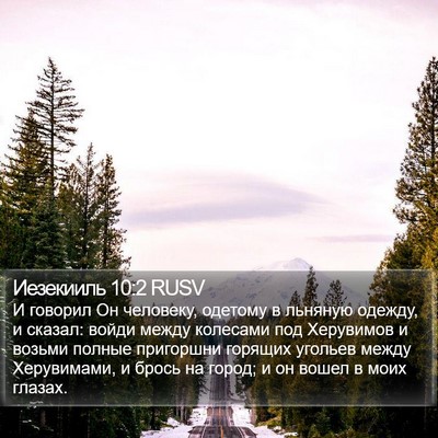 Иезекииль 10:2 RUSV Bible Verse Image