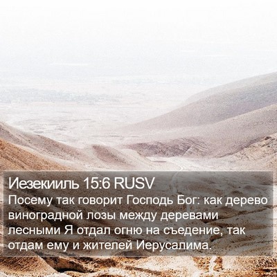 Иезекииль 15:6 RUSV Bible Verse Image