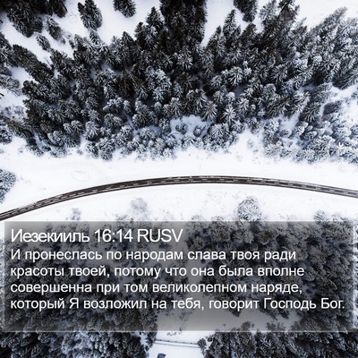 Иезекииль 16:14 RUSV Bible Verse Image