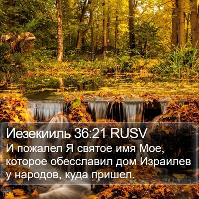 Иезекииль 36:21 RUSV Bible Verse Image