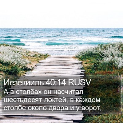 Иезекииль 40:14 RUSV Bible Verse Image
