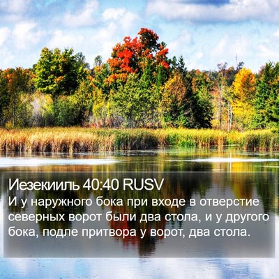 Иезекииль 40:40 RUSV Bible Verse Image