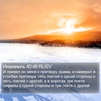 Иезекииль 40:48 RUSV Bible Verse Image
