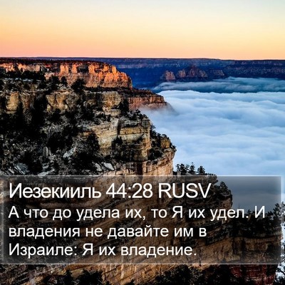 Иезекииль 44:28 RUSV Bible Verse Image