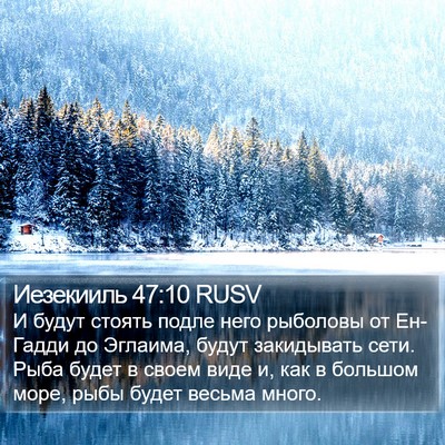 Иезекииль 47:10 RUSV Bible Verse Image