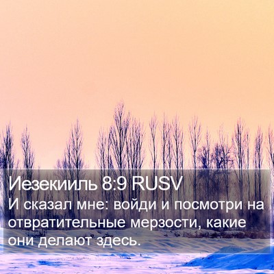Иезекииль 8:9 RUSV Bible Verse Image