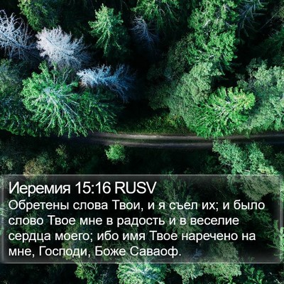 Иеремия 15:16 RUSV Bible Verse Image