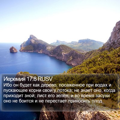 Иеремия 17:8 RUSV Bible Verse Image