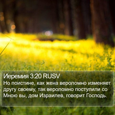 Иеремия 3:20 RUSV Bible Verse Image