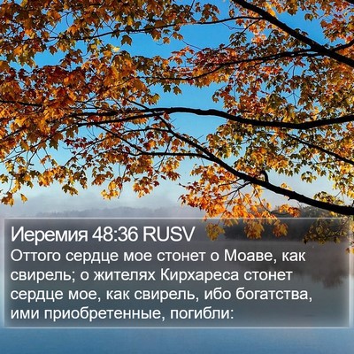Иеремия 48:36 RUSV Bible Verse Image