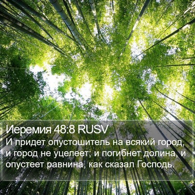 Иеремия 48:8 RUSV Bible Verse Image
