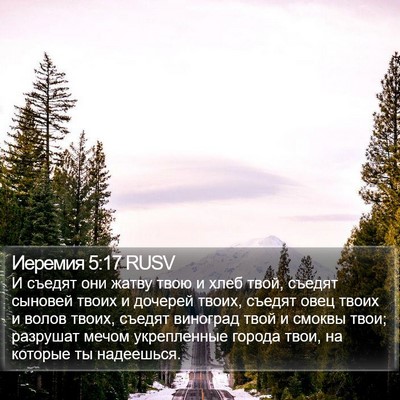 Иеремия 5:17 RUSV Bible Verse Image
