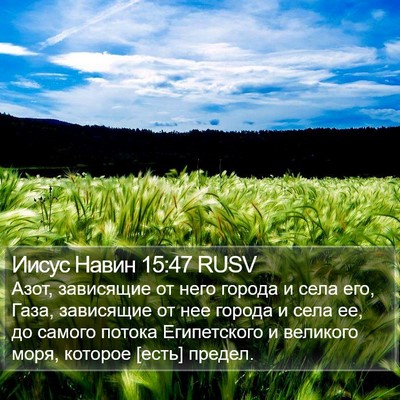 Иисус Навин 15:47 RUSV Bible Verse Image
