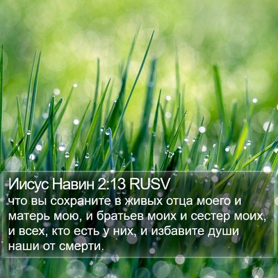Иисус Навин 2:13 RUSV Bible Verse Image