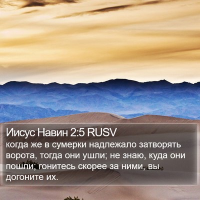 Иисус Навин 2:5 RUSV Bible Verse Image