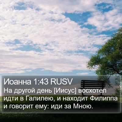 Иоанна 1:43 RUSV Bible Verse Image