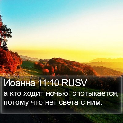 Иоанна 11:10 RUSV Bible Verse Image