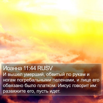 Иоанна 11:44 RUSV Bible Verse Image