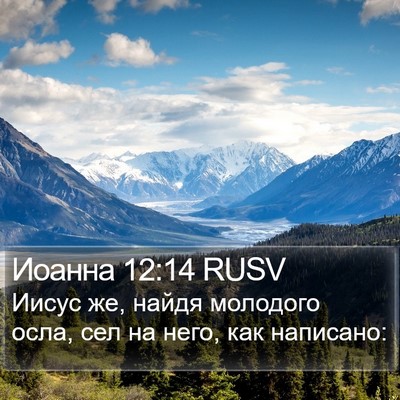 Иоанна 12:14 RUSV Bible Verse Image