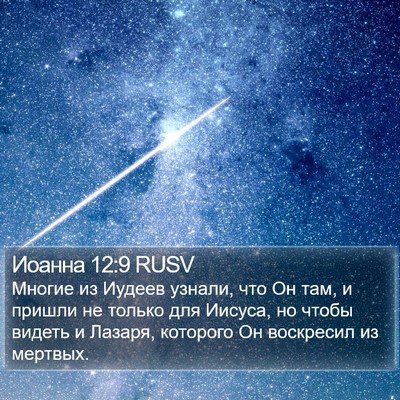 Иоанна 12:9 RUSV Bible Verse Image