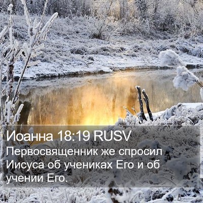 Иоанна 18:19 RUSV Bible Verse Image