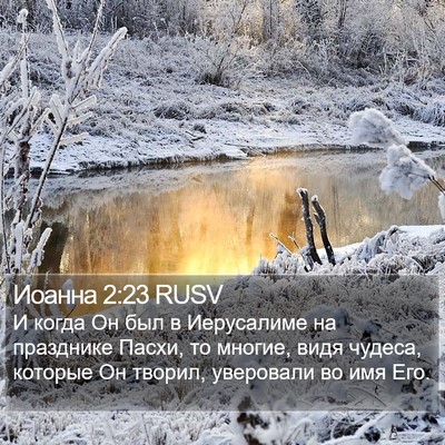 Иоанна 2:23 RUSV Bible Verse Image