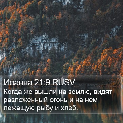 Иоанна 21:9 RUSV Bible Verse Image