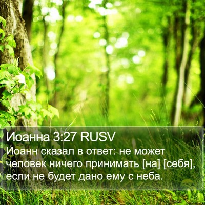 Иоанна 3:27 RUSV Bible Verse Image