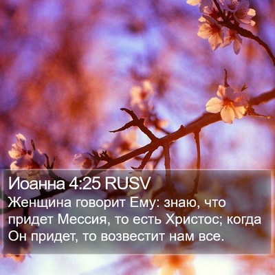 Иоанна 4:25 RUSV Bible Verse Image