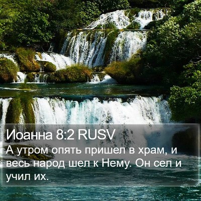 Иоанна 8:2 RUSV Bible Verse Image