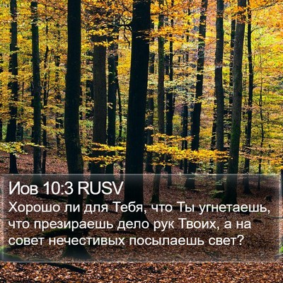 Иов 10:3 RUSV Bible Verse Image