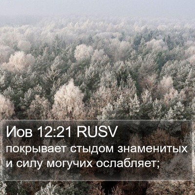 Иов 12:21 RUSV Bible Verse Image