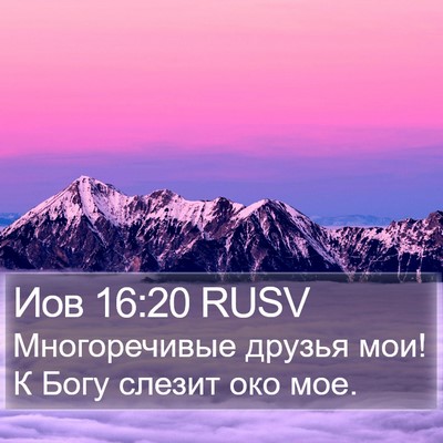 Иов 16:20 RUSV Bible Verse Image