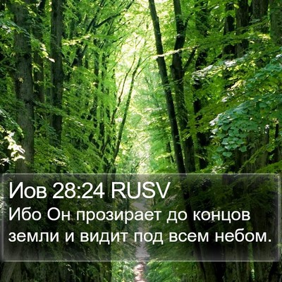 Иов 28:24 RUSV Bible Verse Image