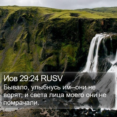 Иов 29:24 RUSV Bible Verse Image
