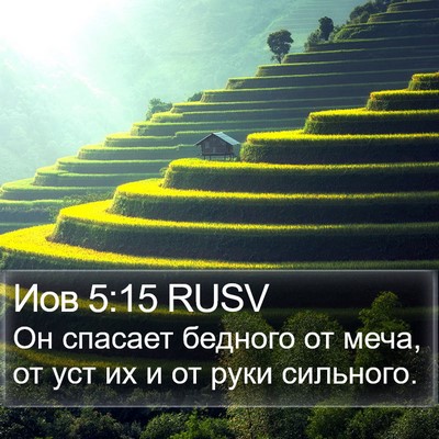 Иов 5:15 RUSV Bible Verse Image