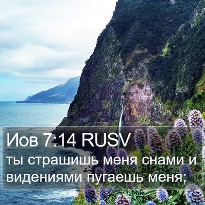 Иов 7:14 RUSV Bible Verse Image