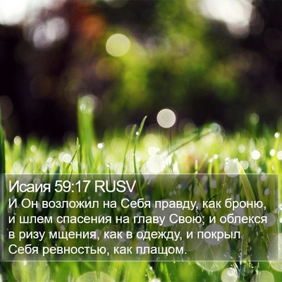 Исаия 59:17 RUSV Bible Verse Image