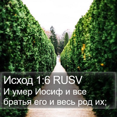 Исход 1:6 RUSV Bible Verse Image