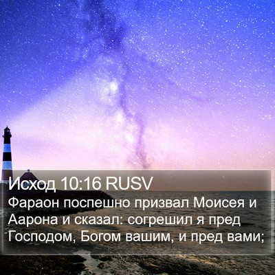Исход 10:16 RUSV Bible Verse Image