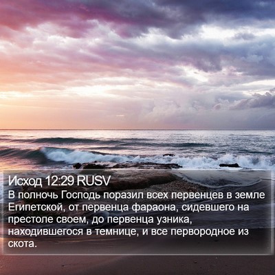 Исход 12:29 RUSV Bible Verse Image