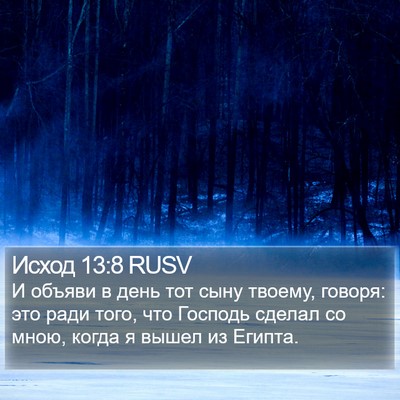 Исход 13:8 RUSV Bible Verse Image